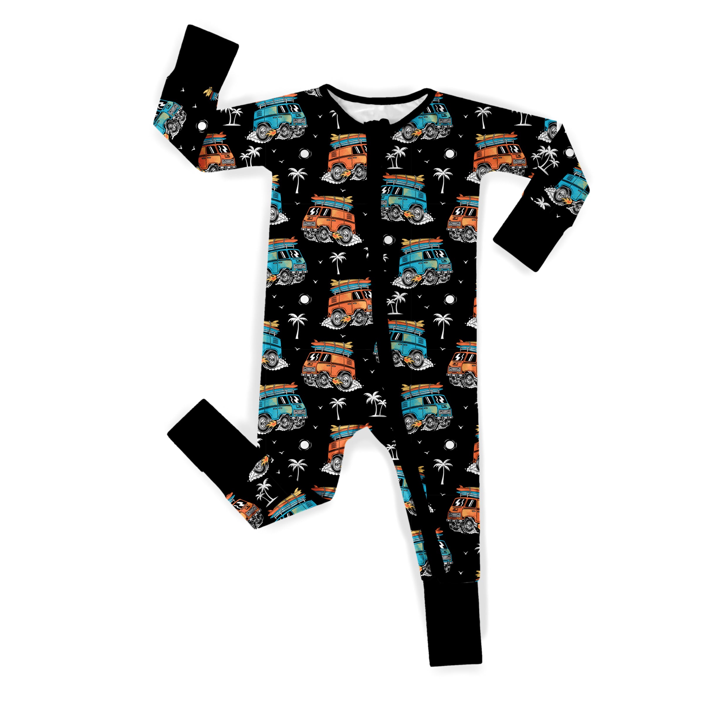 Soft bamboo pajamas for babies and toddlers from Wild Little Ones – breathable, stretchy, and zip-up design